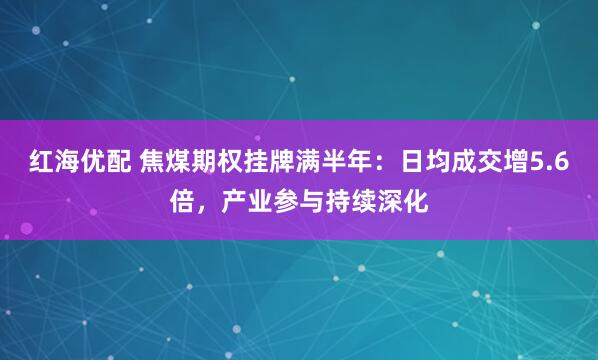 红海优配 焦煤期权挂牌满半年：日均成交增5.6倍，产业参与持续深化